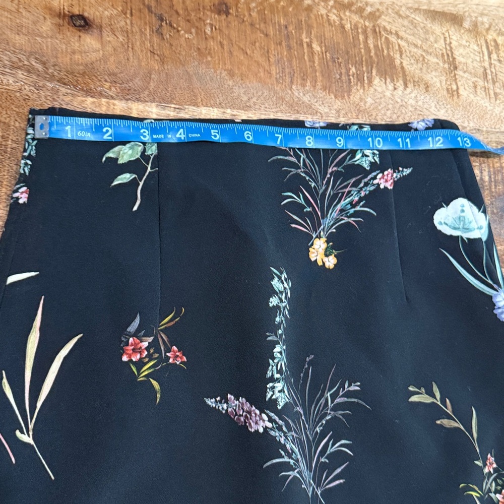 Zara Woman Black Floral Pencil Skirt - Picture 6 of 10